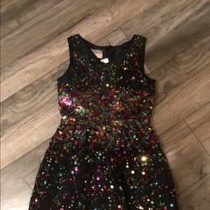 Girls size 7 multi+color sequin party dress